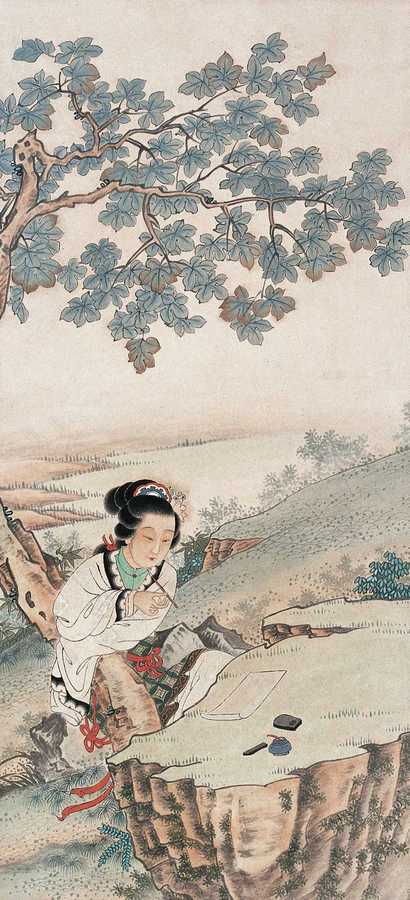 佚名 仕女 镜心